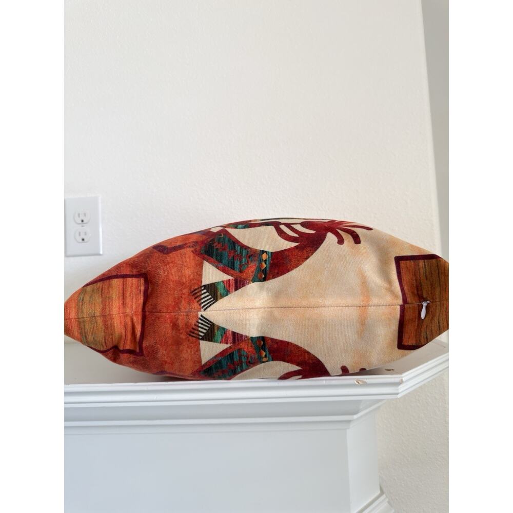 Southwestern Kokopelli Square Throw Pillow 16x16 Soft Fabric Double-Sided 16” - Picture 7 of 10